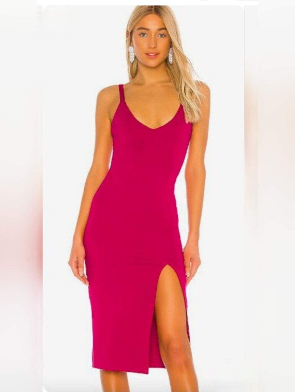 NWT Lovers + Friends Lucie Midi Dress In Fuschia Size Medium